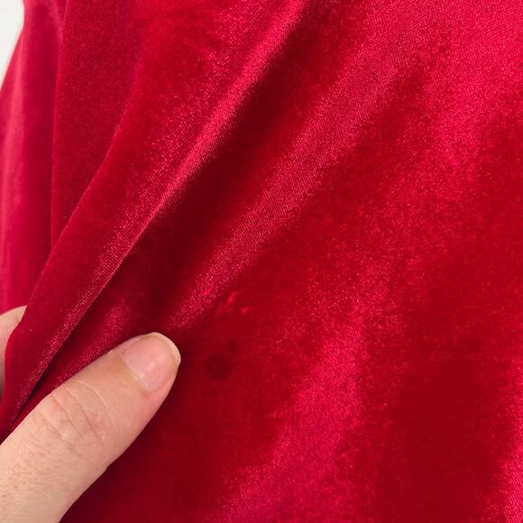 Guess Velvet Bustier Top Sz S Red Holiday Peplum Holiday Y2K Glam Corset Party - Picture 8 of 11